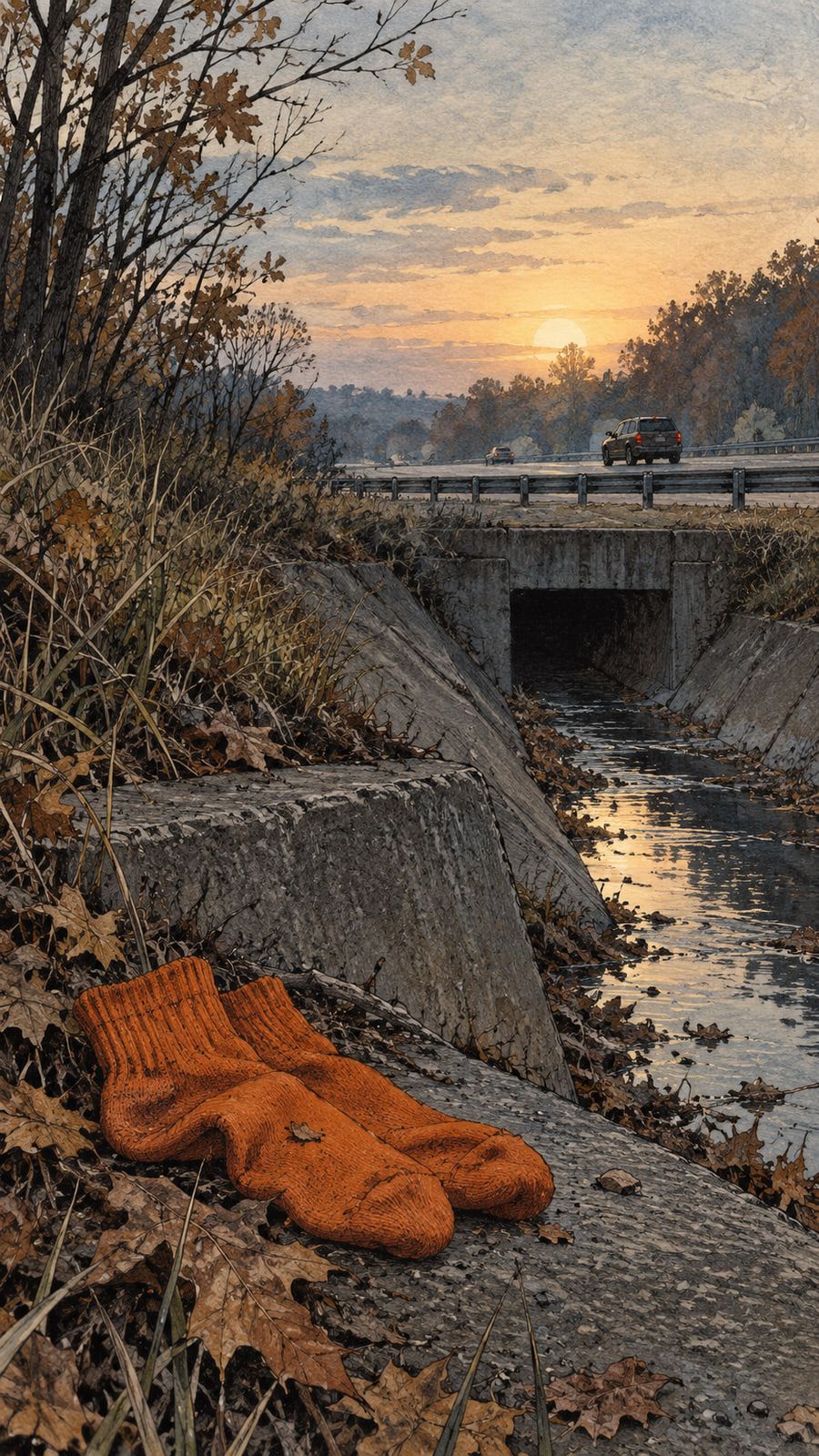 Illustration from the episode: orange socks, Debra Jackson: The Orange Socks Case