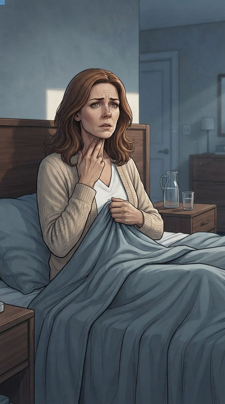 Illustration from the episode: scene-02, The Poisoned Protein Shake: Angela Craig